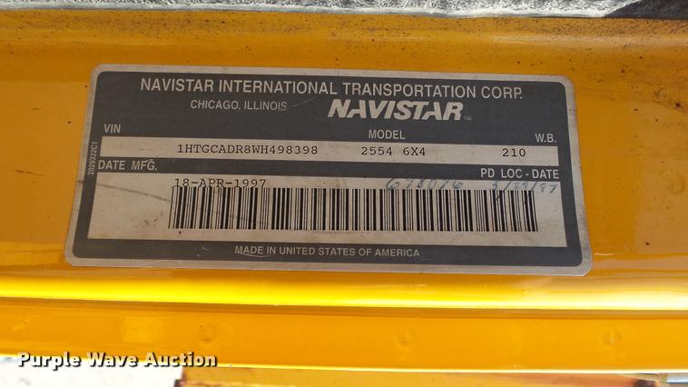 image for item DB9341 1998 International 2554 dump truck