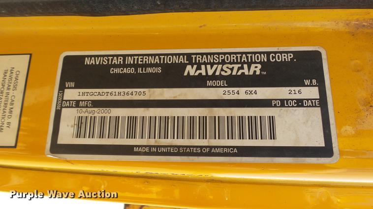 image for item DB9343 2001 International F2554 dump truck