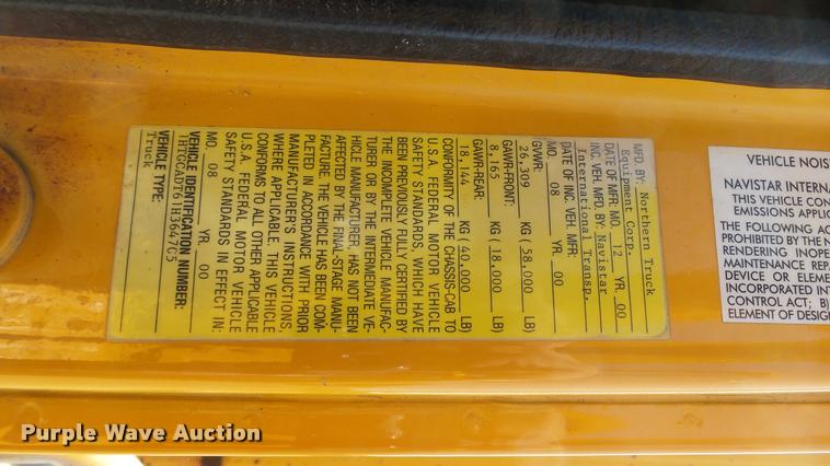 image for item DB9343 2001 International F2554 dump truck