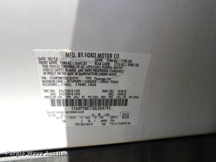 image for item DB9424 2013 Ford Taurus Police