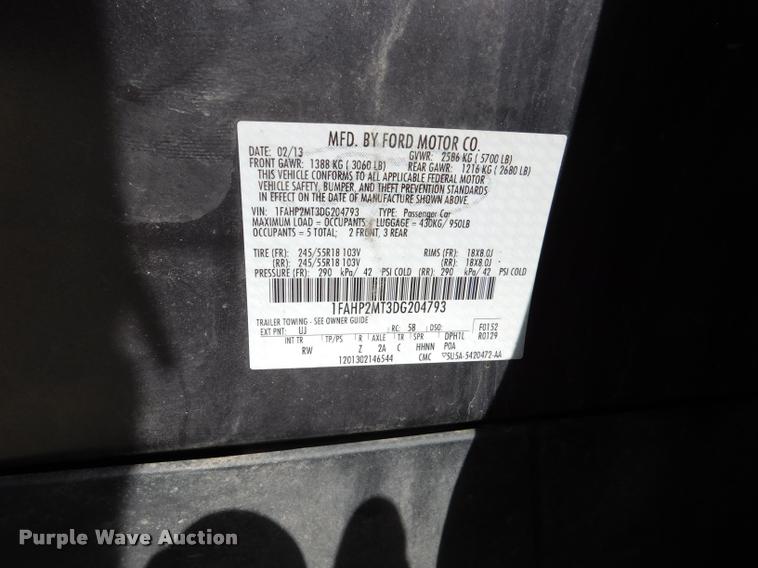 image for item DB9447 2013 Ford Taurus Police