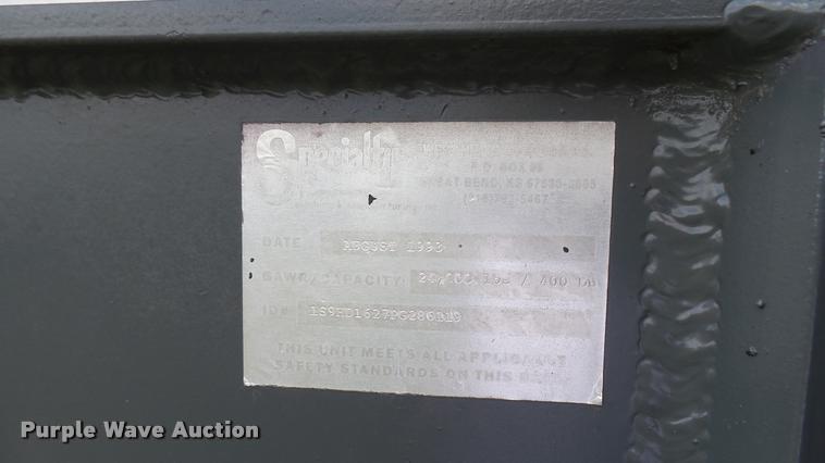 image for item DR9630 1993 Specialty hopper bottom grain trailer