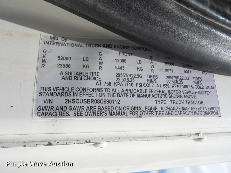 image for item DA1572 2008 International ProStar Premium semi truck