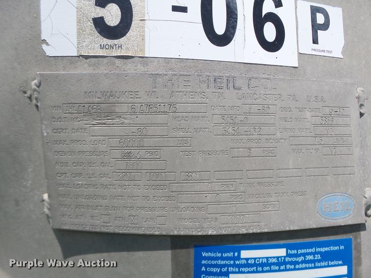 image for item DB1390 1980 Heil tank trailer