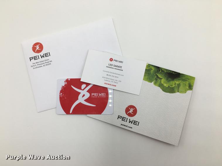 Pei Wei 50 Gift Card In Lubbock TX Item G1272 Sold Purple Wave