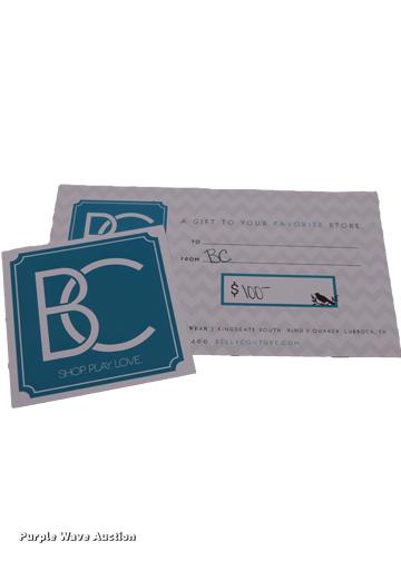 image for item G1303 Belly Couture $100 gift card