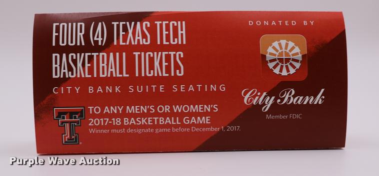 image for item G1311 (4) Box Seats for Texas Tech Basketball