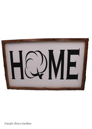image for item G1325 Wood Home Sign with Cotton Boll