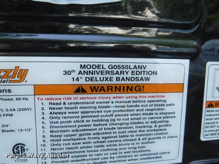 image for item BY9830 2013 Grizzly Deluxe bandsaw