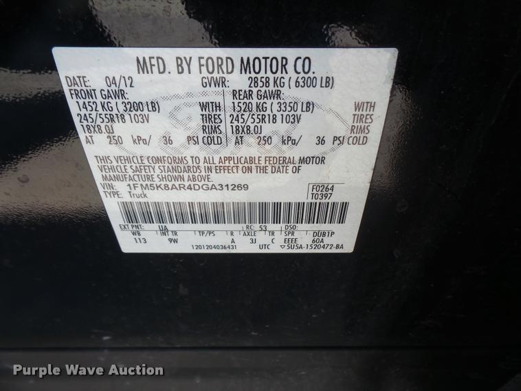 image for item DA1662 2013 Ford Explorer Police Interceptor SUV