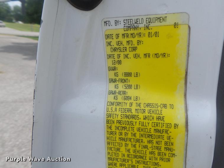 image for item DB1403 2001 Dodge Ram 2500 utility bed pickup truck