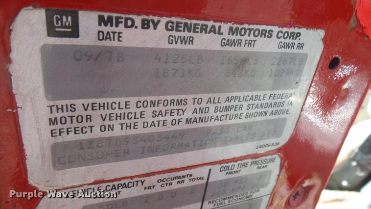 image for item DB3253 1979 Chevrolet Corvette