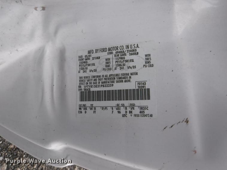 image for item DD0885 2001 Ford Ranger SuperCab pickup truck