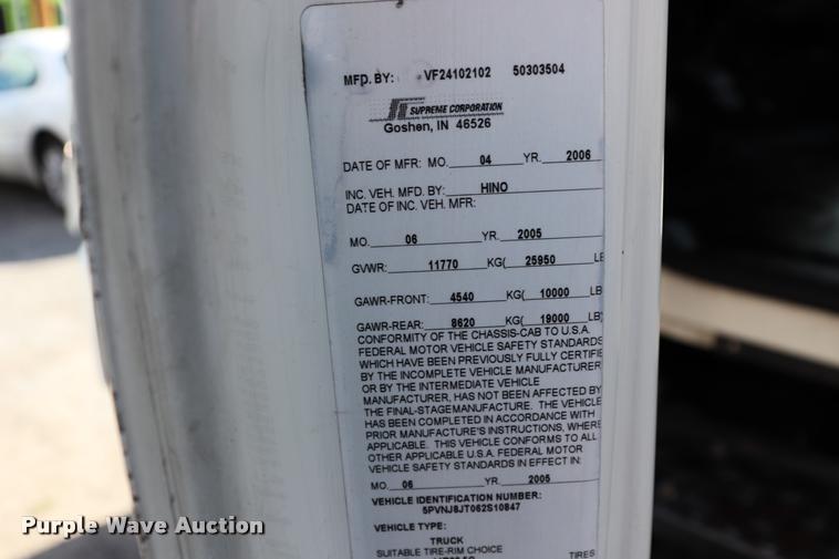 image for item DK9569 2006 Hino 268 refrigerated truck