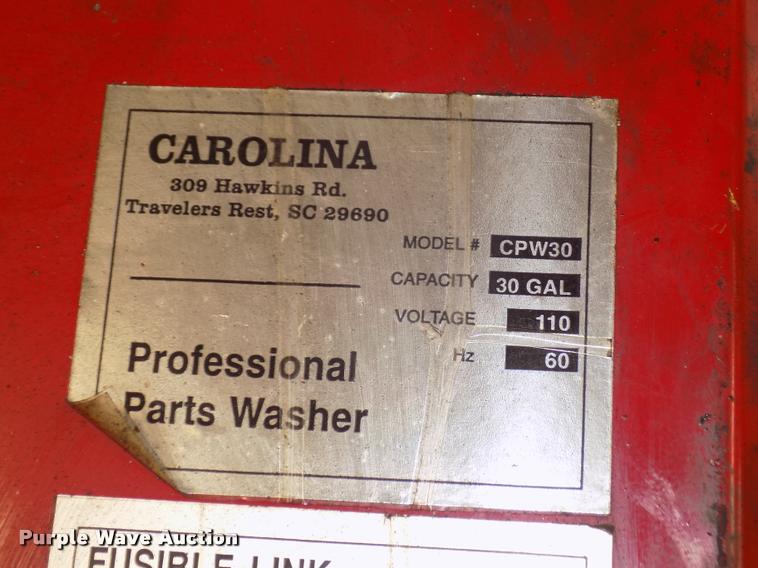 Carolina CPW30 parts washer in Grand Island, NE Item DO9179 sold