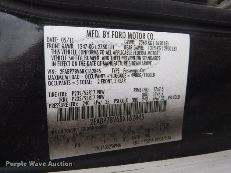 image for item K5928 2011 Ford Crown Victoria Police Interceptor