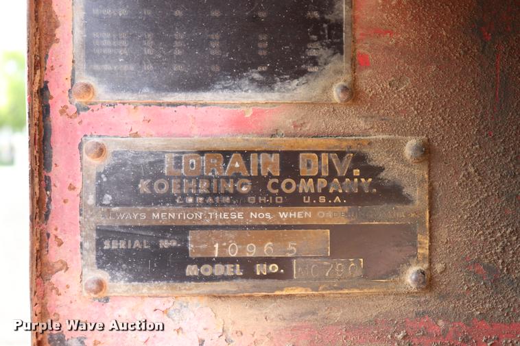 image for item DK9545 1972 Lorain MC790 lattice boom truck crane