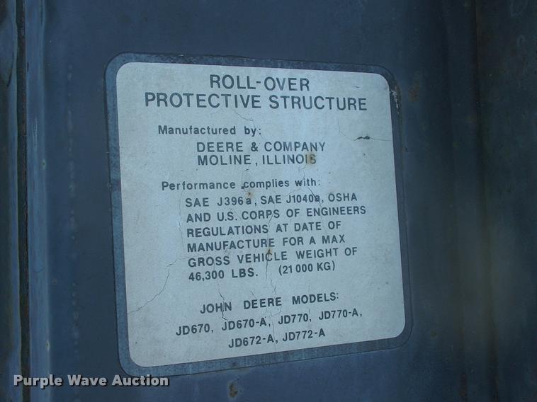 image for item DK9593 John Deere 670A motor grader