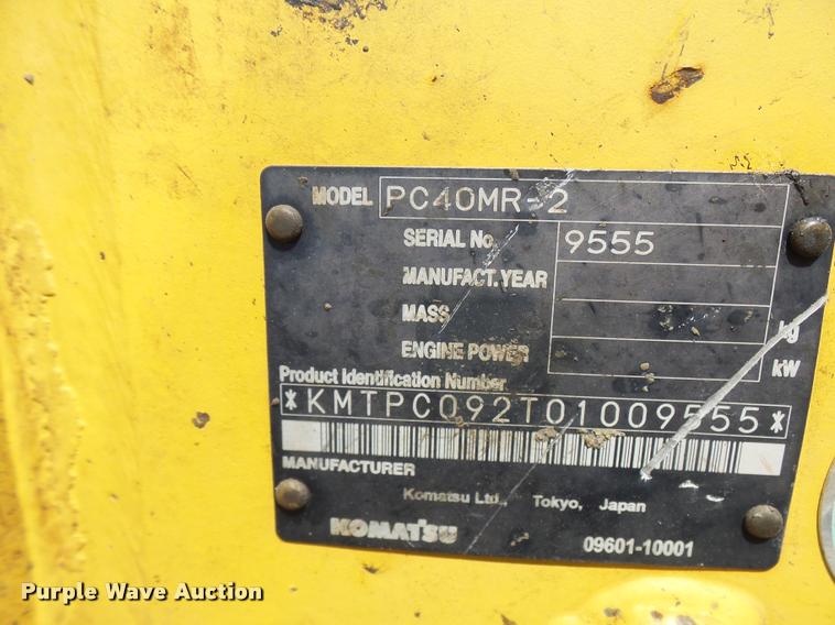 image for item K1850 2005 Komatsu PC40MR-2 mini excavator