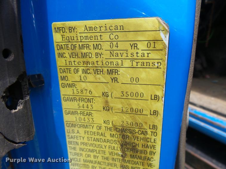 image for item K1862 2001 International 4900 dump truck