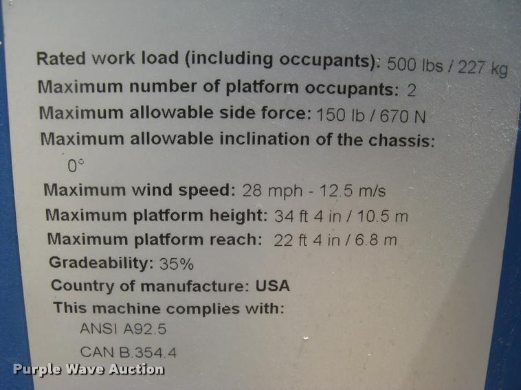 image for item L2310 2001 Genie Z-34/22N boom lift