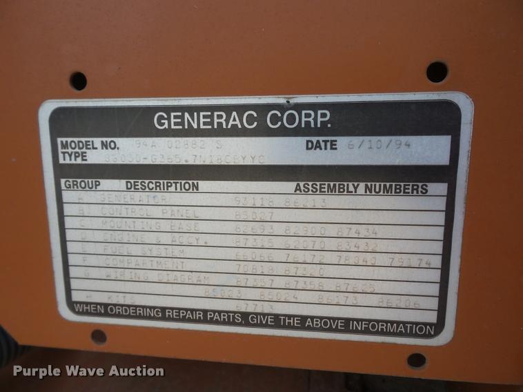 image for item DD1711 Generac 94A02882-S generator