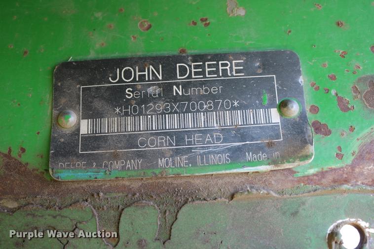 image for item DB9351 2003 John Deere 1293 corn head