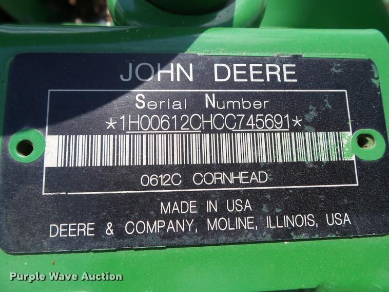 image for item DH9368 2012 John Deere 612C Stalkmaster chopping corn head