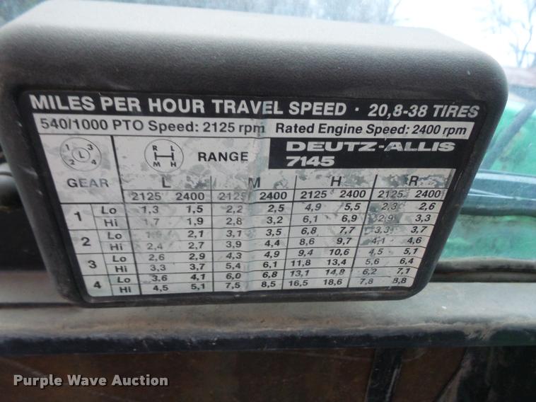 image for item G1339 Deutz Allis 7145 MFWD tractor