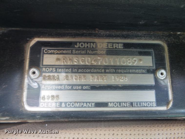 image for item K7529 1990 John Deere 4955 MFWD tractor