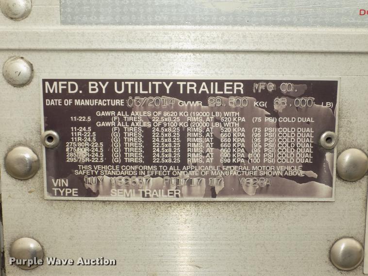 image for item DA3036 2014 Utility 3000R refrigerated van trailer