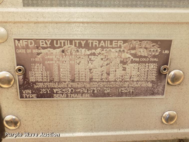 image for item DA3038 2014 Utility 3000R refrigerated van trailer