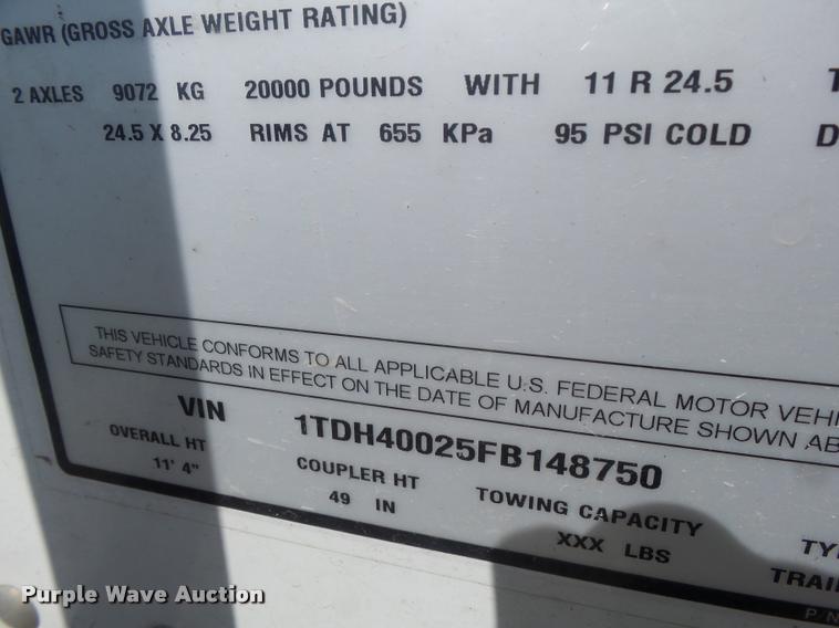 image for item DB1420 2015 Timpte double hopper bottom grain trailer