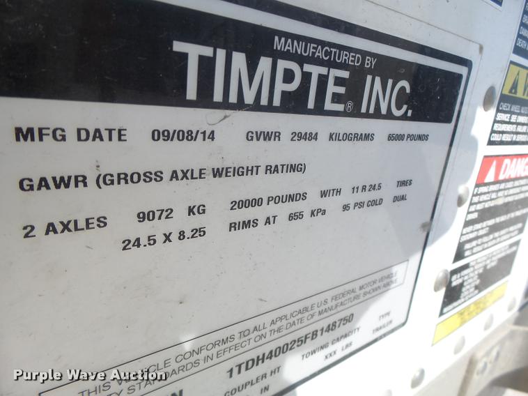 image for item DB1420 2015 Timpte double hopper bottom grain trailer