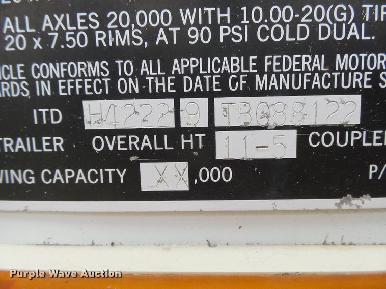 image for item DB2714 1996 Timpte double hopper bottom grain trailer