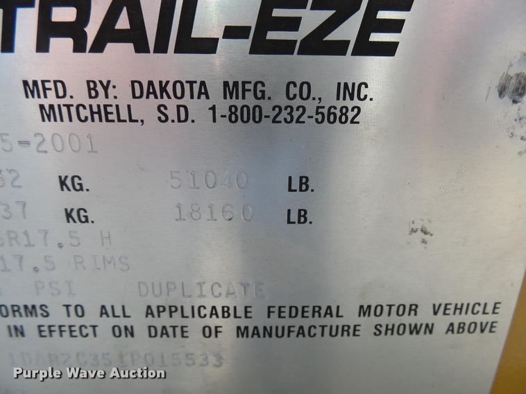 image for item DH9673 2001 Trail-Eze TE40R642 equipment trailer