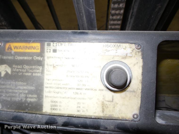 image for item BI9607 Hyster 60 forklift