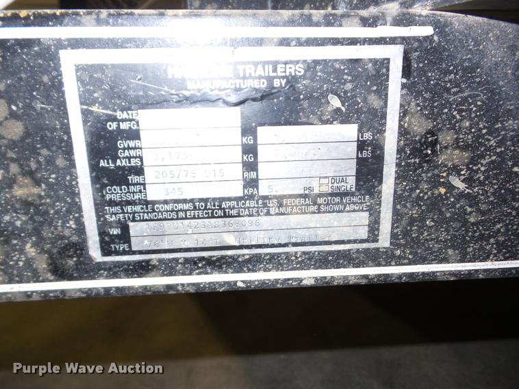 image for item BI9625 2010 Highline utility trailer