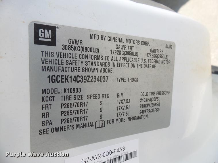 image for item DA1170 2009 Chevrolet Silverado 1500 pickup truck