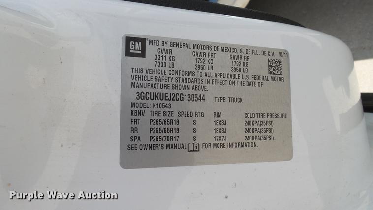 image for item DA1175 2012 Chevrolet Silverado Crew Cab pickup truck