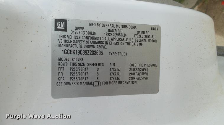 image for item DA1176 2009 Chevrolet Silverado 1500 Ext. Cab pickup truck