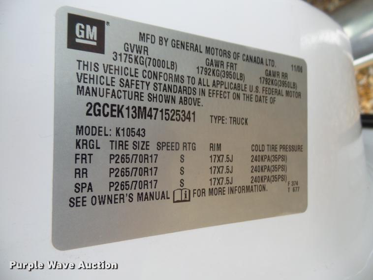 image for item DA1667 2007 Chevrolet Silverado 1500 Crew Cab pickup truck