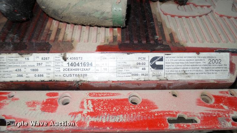 image for item DA1948 2002 Cummins ISX-435 ST2 15.0L six cylinder turbo diesel engine