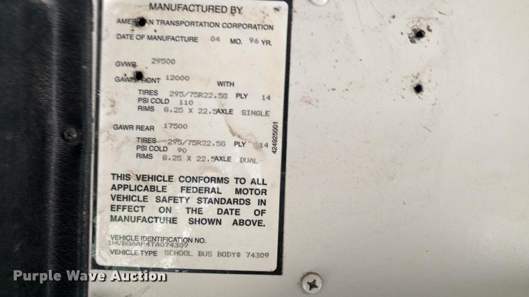 image for item DA5747 1996 Genesis AM Tran schoolbus