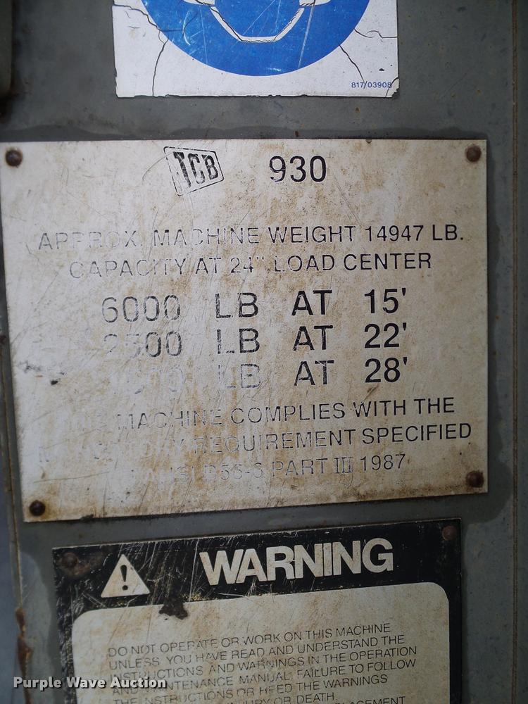 image for item DA6855 1995 JCB 930 forklift