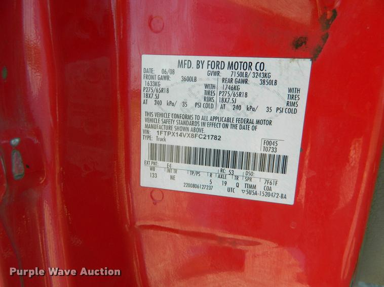 image for item DB1037 2008 Ford F150 Ext. Cab pickup truck