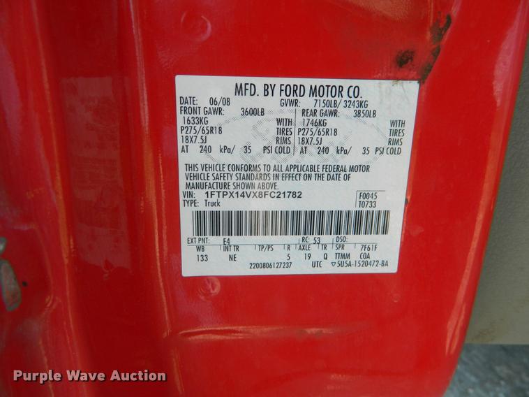 image for item DB1037 2008 Ford F150 Ext. Cab pickup truck