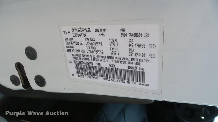 image for item DB3344 2004 Dodge Ram 2500 pickup truck