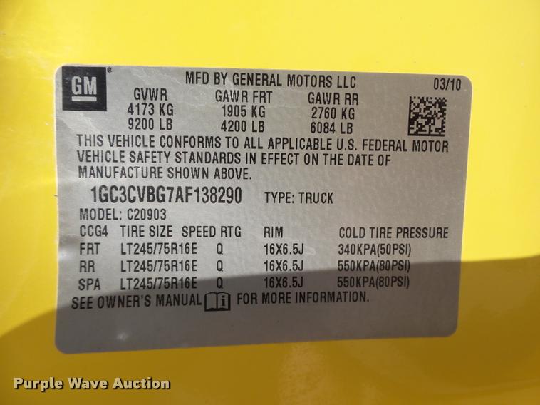 image for item DB4055 2010 Chevrolet Silverado 2500HD pickup truck