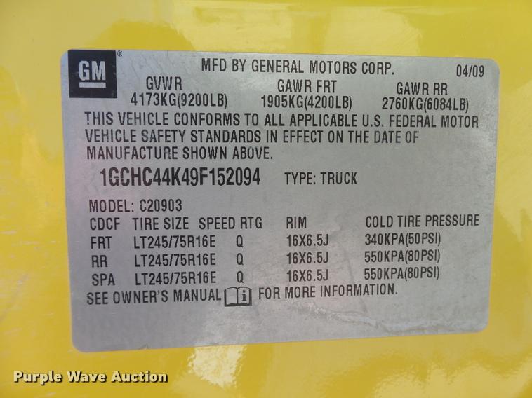 image for item DB4061 2009 Chevrolet Silverado 2500HD pickup truck